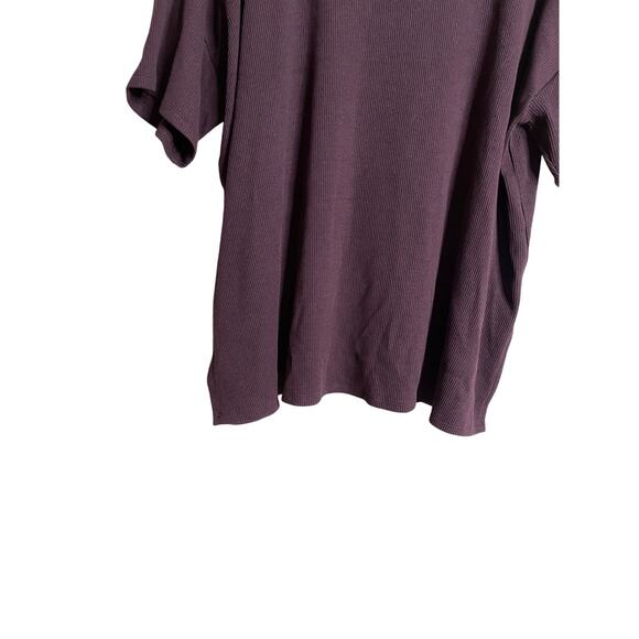 Eileen Fisher Ribbed Jersey Refibra Fabric Crewneck Top Burgundy Womans 2X - Picture 5 of 8